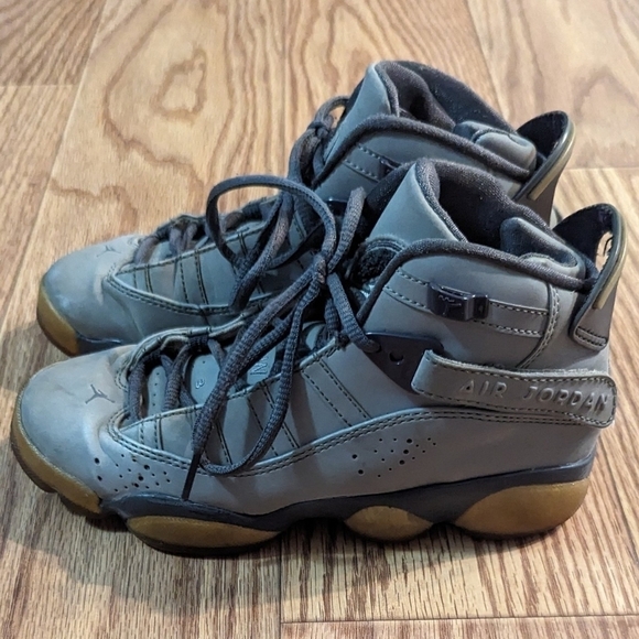 Kids Nike Retro Air Jordan 6 Rings gray youth sneakers, big kid size 4.5Y - Picture 3 of 6